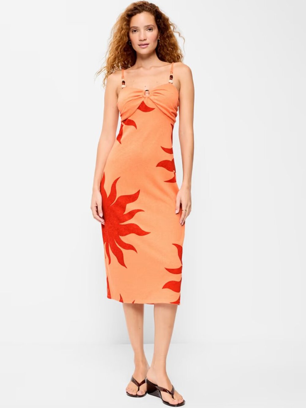 TALL Beaded-Strap Beach Midi Dress